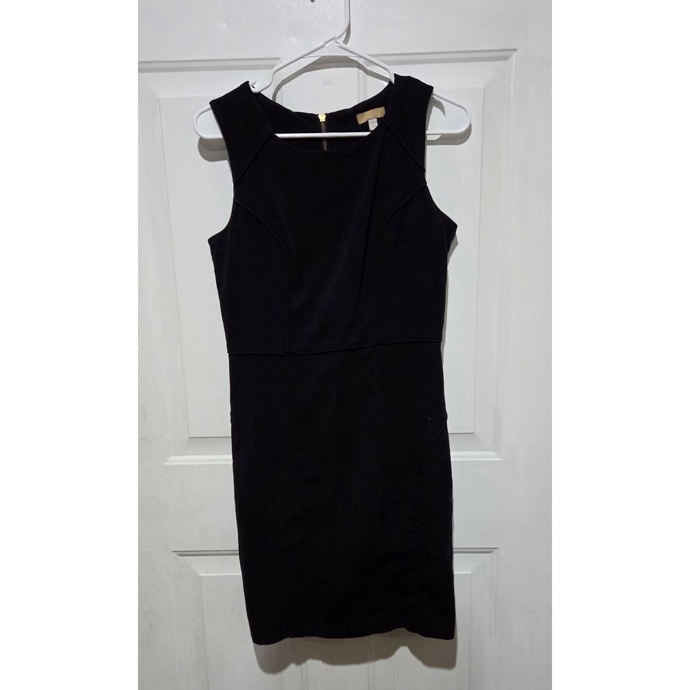 Takara Black Sheath Sleeveless Knee Length Dress Junior Sz 7 W/ Gold Zipper